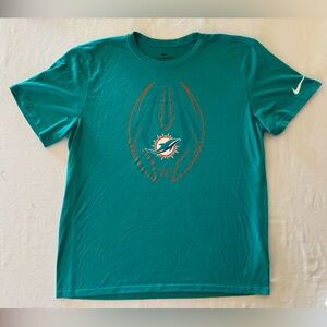 Nike Dri-FIT Miami Dolphins Tee Shirt Aqua Green Size XL NFL Football